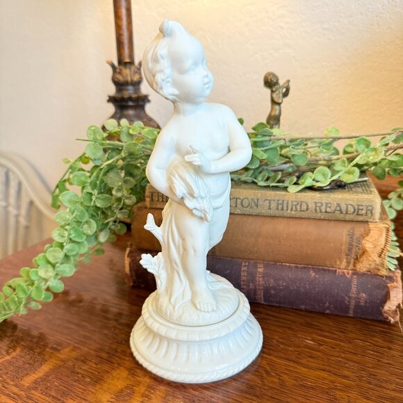 Vintage Andrea by Sadik Porcelain Bisque Putti Figurine - Picture 1 of 15